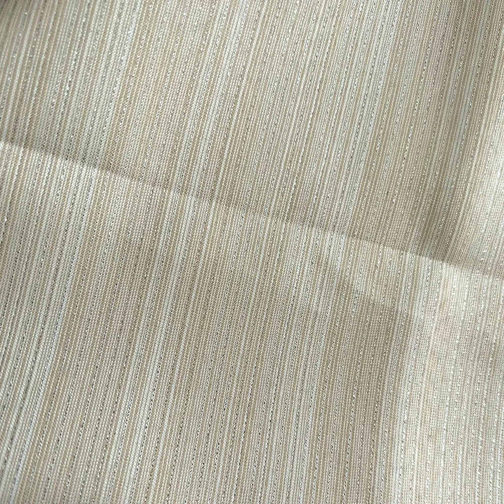 NWOT Beautiful LARGE Beige table cloth with gold woven threads Size 60” x 142”